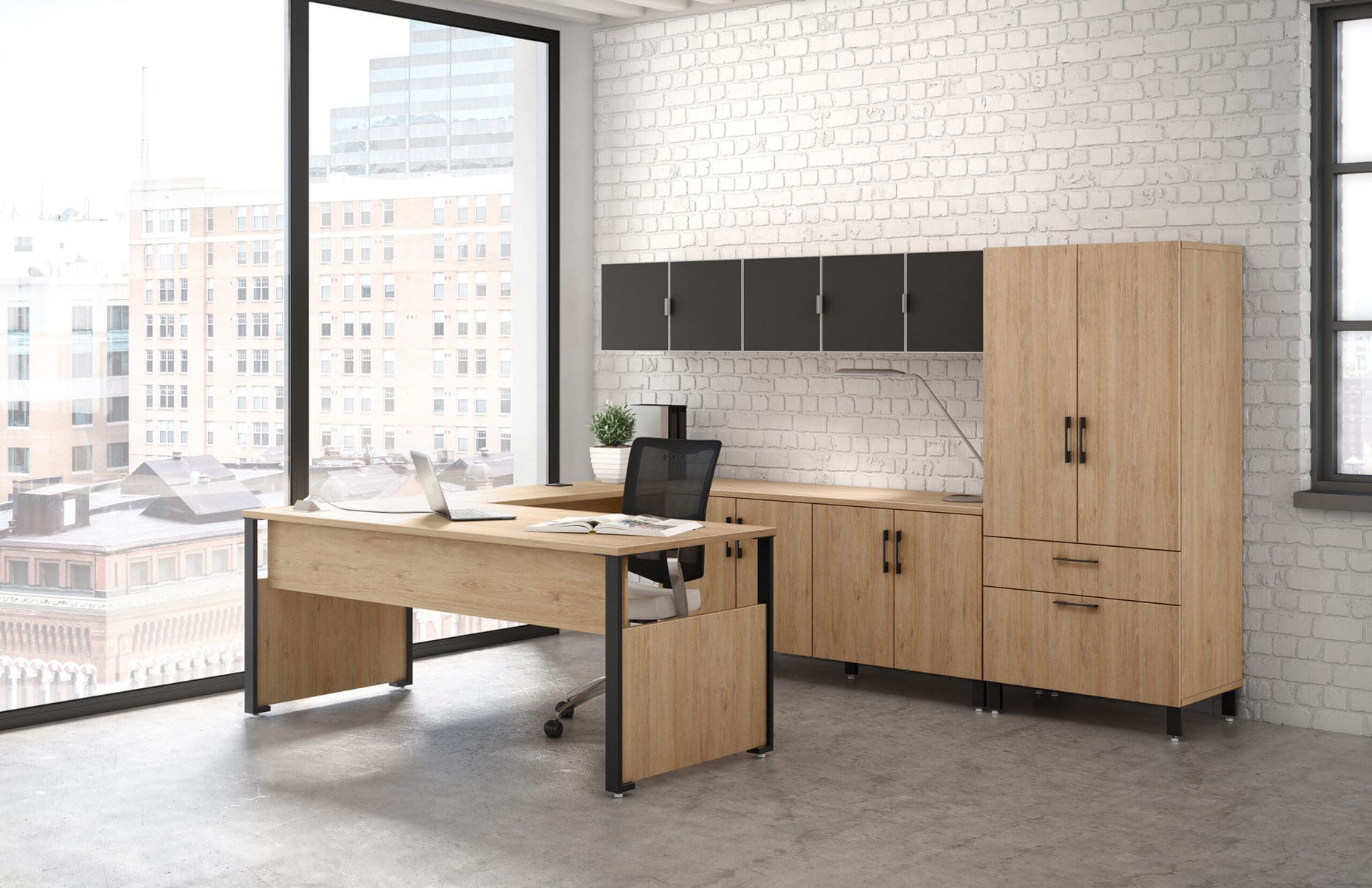 Desks Page 2 E3 Office Furniture Interiors Halifax Ottawa   Logiflex Level Private C003 Scaled 