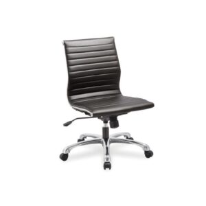Nova Mid Back Chair without Arms in Black Synthetic Leather
