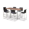 Performance Furnishings 42"H Classic Bistro Meeting Table with Round Brushed Metal Base