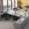 Performance Furnishings Borders Reception Station with 20″ Clear Plexiglass Safety Panels