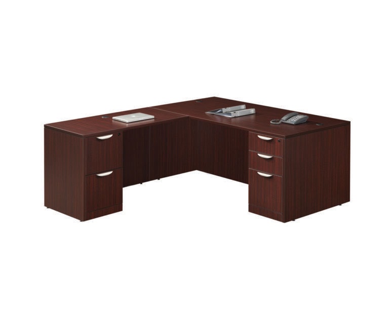 CLASSIC L-DESK WITH TWO FULL PEDESTAL FILES – e3 Office Furniture ...