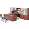 Bowfront Executive Office Desk 71×107 Package 4-CC-R  – Performance Furnishings