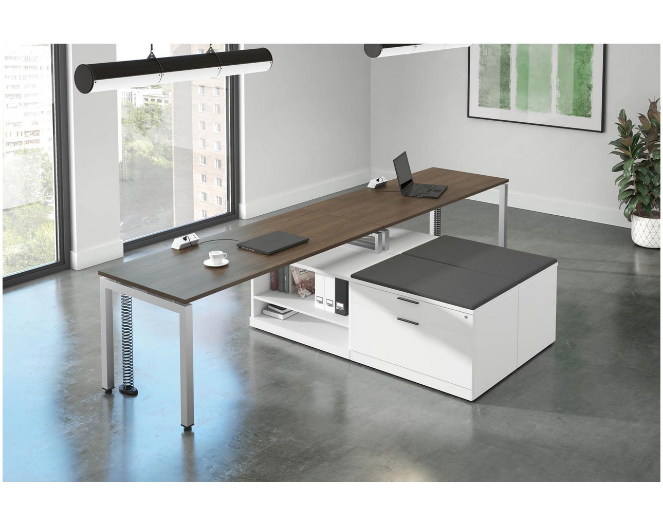 L Shaped Desk with Storage – 7-MO