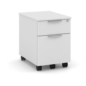 PL1007 Locking Mobile Box File Pedestal - White