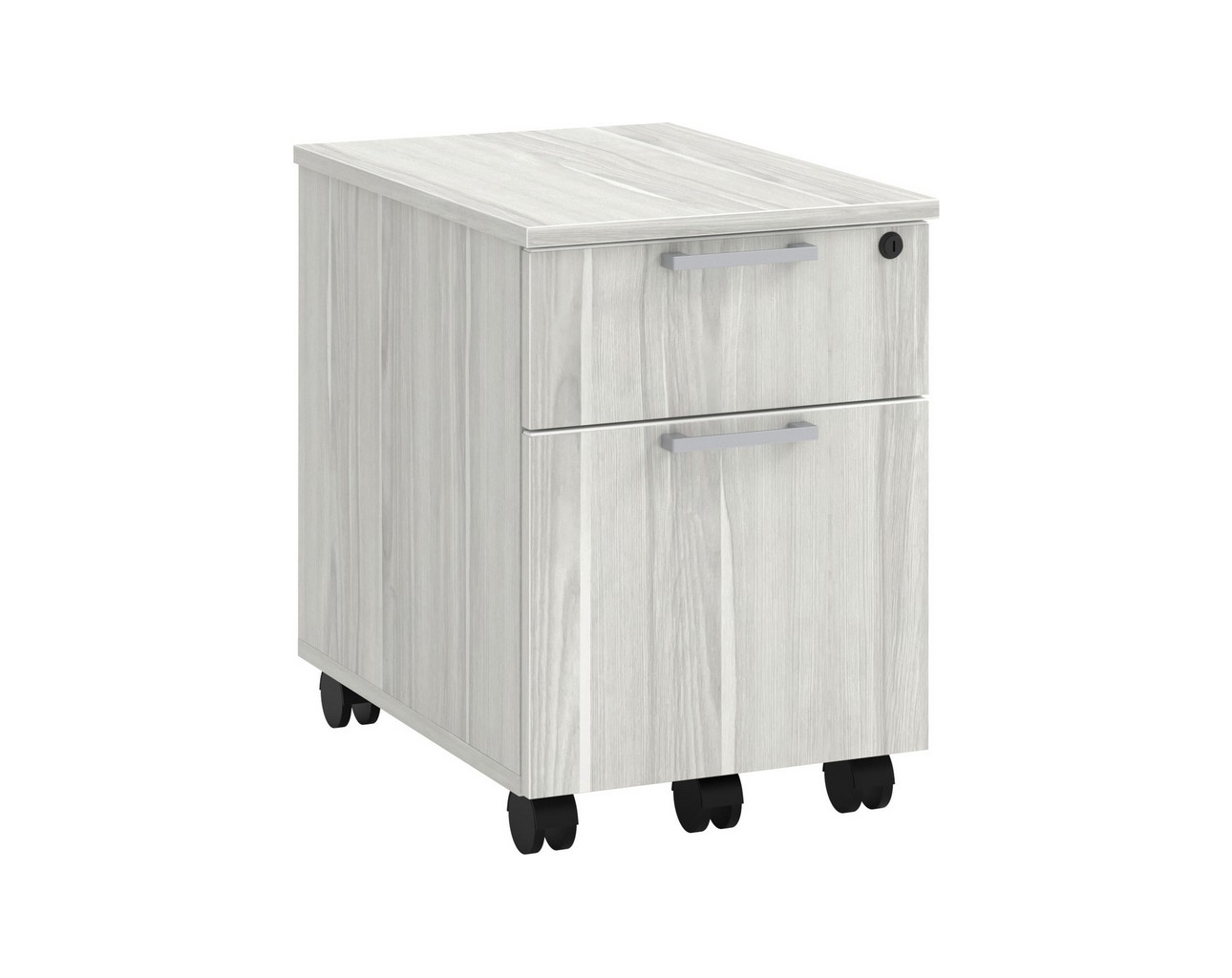 PL1007 Locking Mobile BoxFile Pedestal – Silver Birch