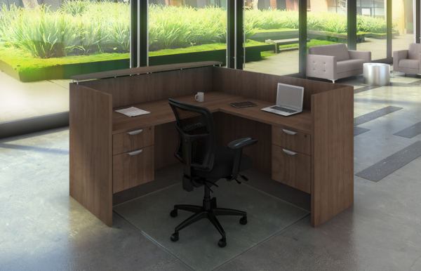 Classic Gallery Reception Desk - Modern Walnut 1 - e3 office Furniture