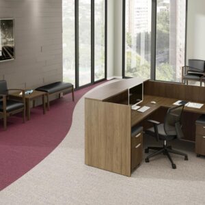 Classic Gallery Reception Desk - Modern Walnut 2 - e3 office Furniture