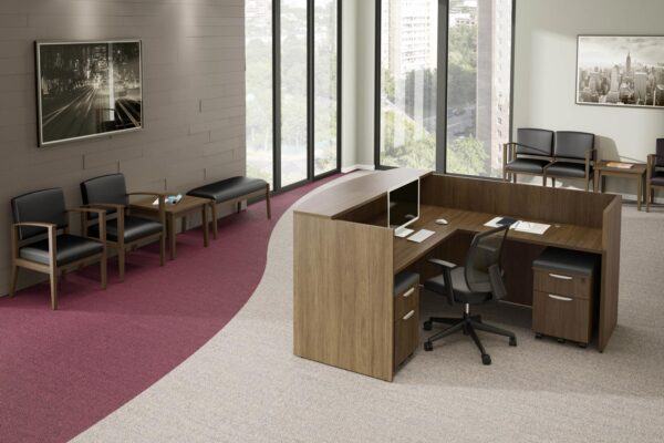 Classic Gallery Reception Desk - Modern Walnut 2 - e3 office Furniture