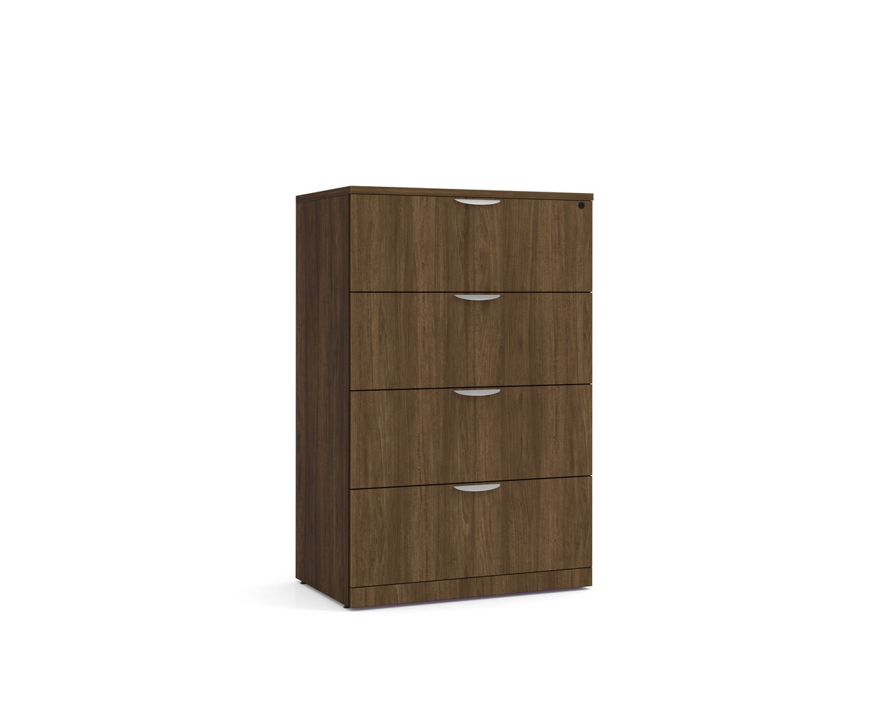 4 Drawer Lateral Filing Cabinet with Modern Walnut Finish
