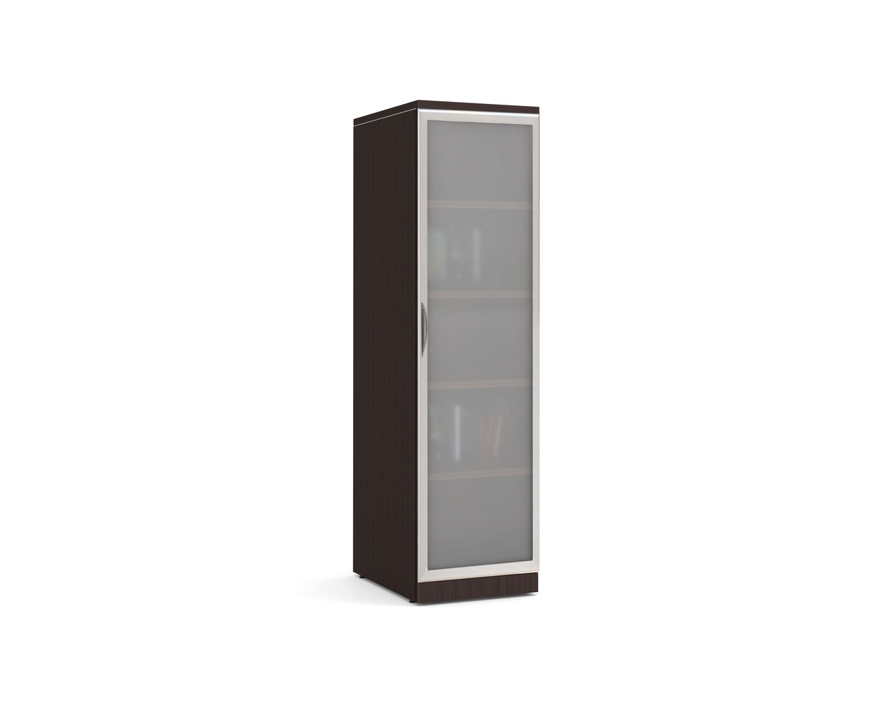 Glass Door Office Locker Storage Cabinet with Espresso Finish