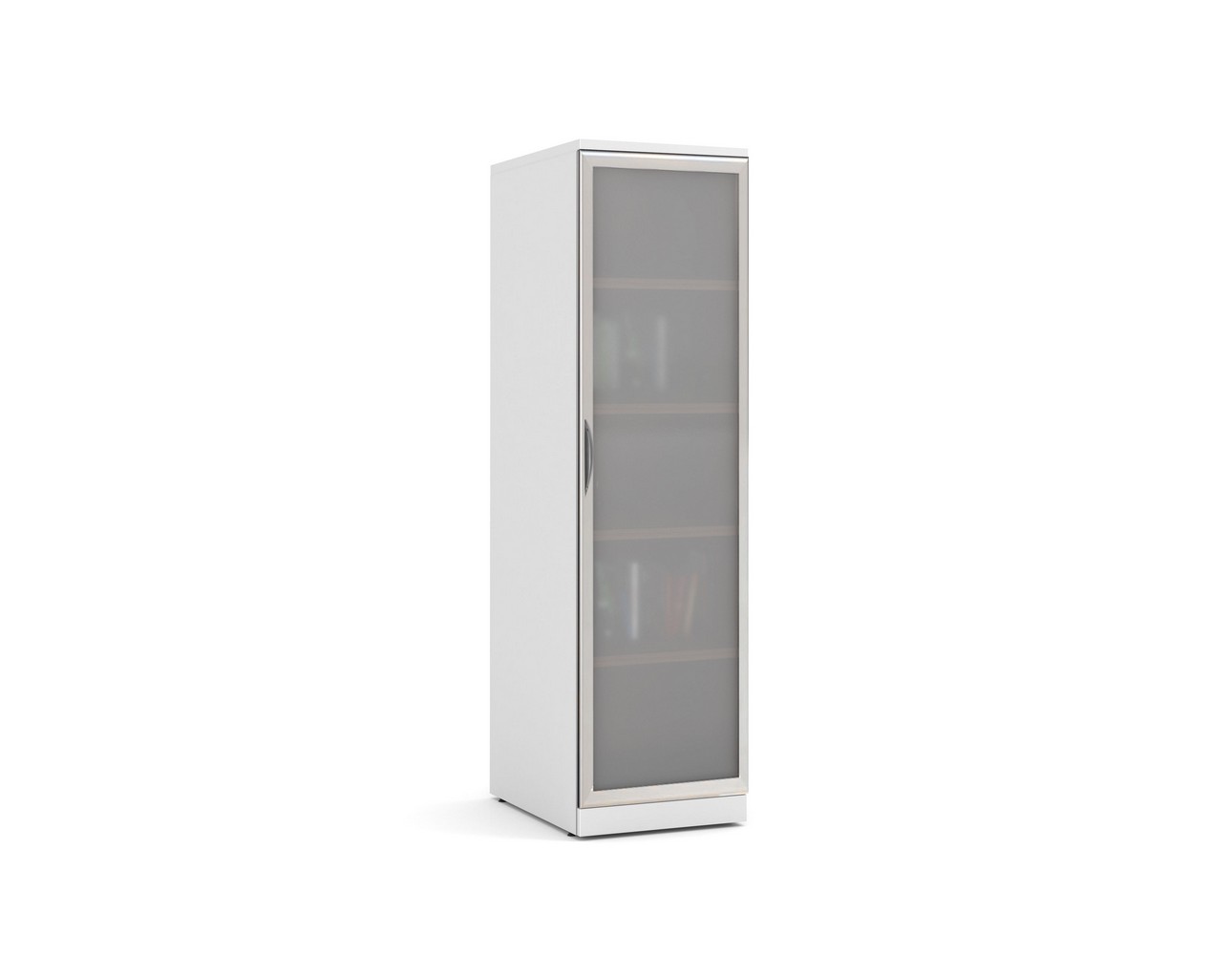 Glass Door Office Locker Storage Cabinet with White Finish