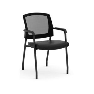 Aero Guest Chair with Arms - Black Antimicrobial Vinyl