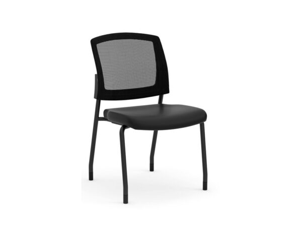 Aero Guest Chair with No Arms - Black Antimicrobial Vinyl