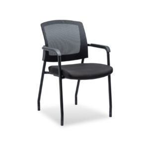 Aero Stackable Guest Chair with Arms - Black Fabric