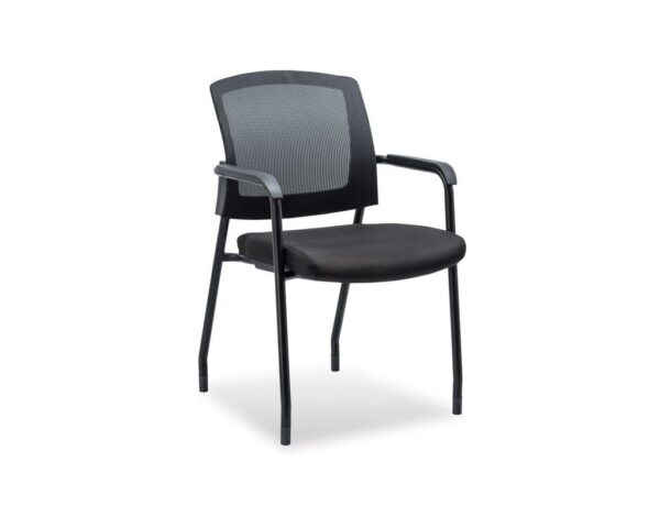 Aero Stackable Guest Chair with Arms - Black Fabric