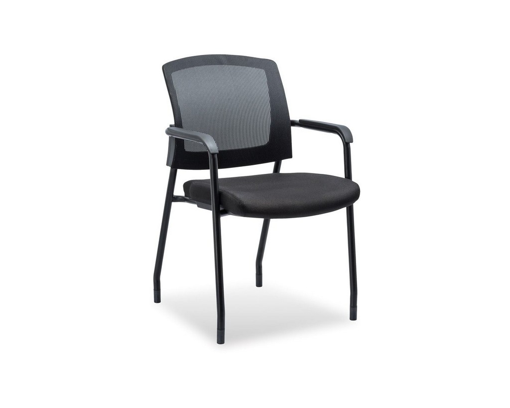 Aero Stackable Guest Chair with Arms – Black Fabric