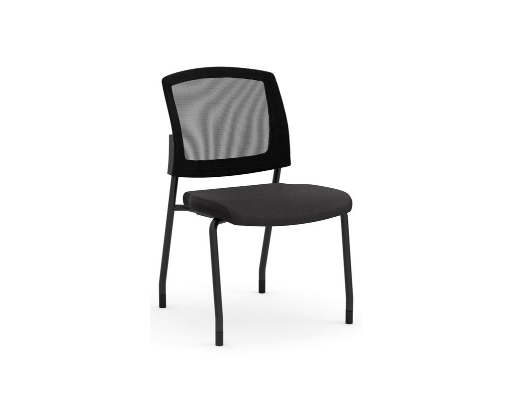 Aero Stackable Guest Chair – no arms – no casters – black fabric