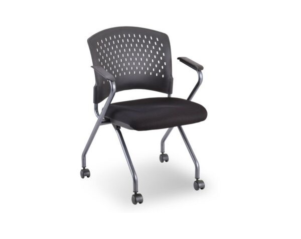 Agenda II Nesting Chair - Black Fabric Vinyl SKU 3294T