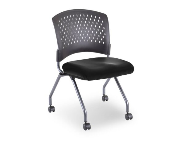 Agenda II Nesting Chair Without Arms - Black Vinyl SKU 3274T