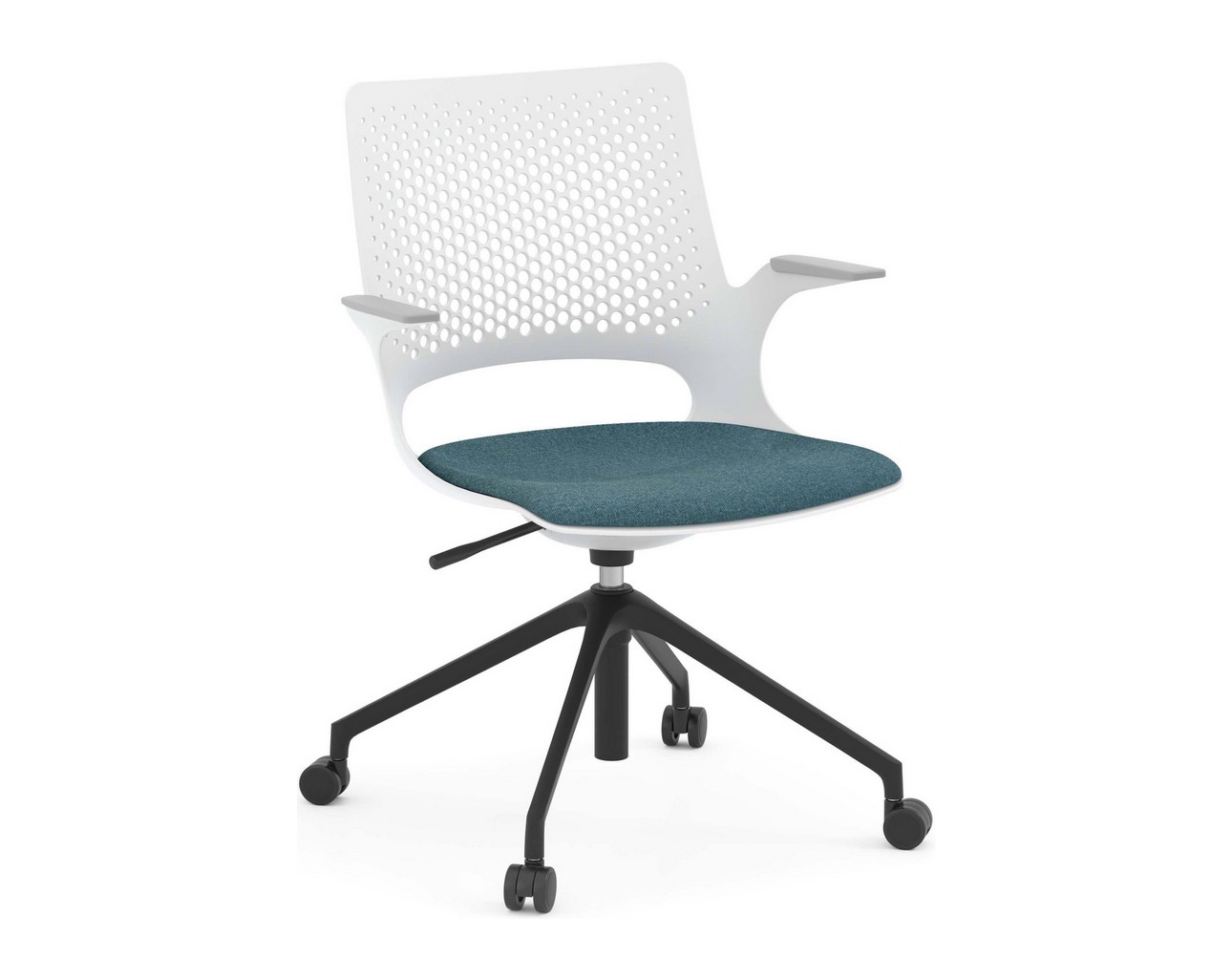 Harmony Multi-Purpose Chair – Black Base and Light Grey Frame with Teal Seat