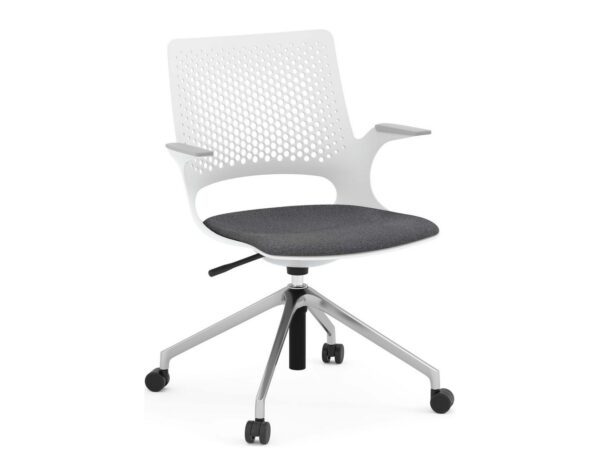 Harmony Multi-Purpose Chair - Polished Aluminum Base and Light Grey Frame with Grey Seat