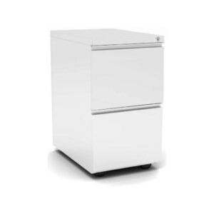 Premium Steel Metal Filing Cabinet - 2 Drawer in White