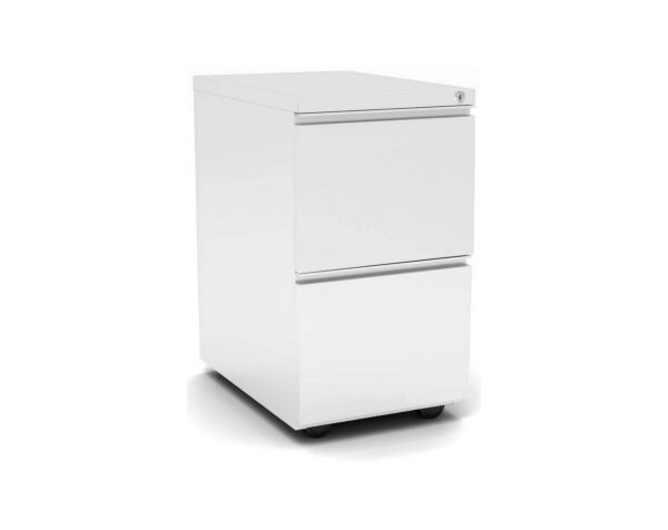 Premium Steel Metal Filing Cabinet - 2 Drawer in White