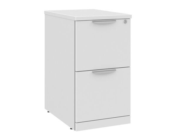 Classic Locking Mobile Pedestals - 2 Drawer in White