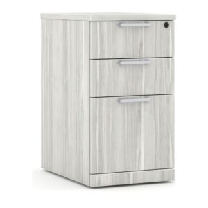 Classic Locking Mobile Pedestals - 3 Drawer in Silver Birch