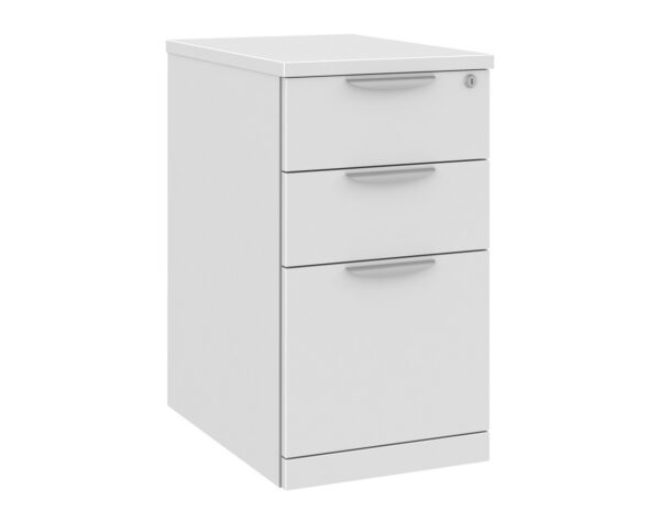 Classic Locking Mobile Pedestals - 3 Drawer in White