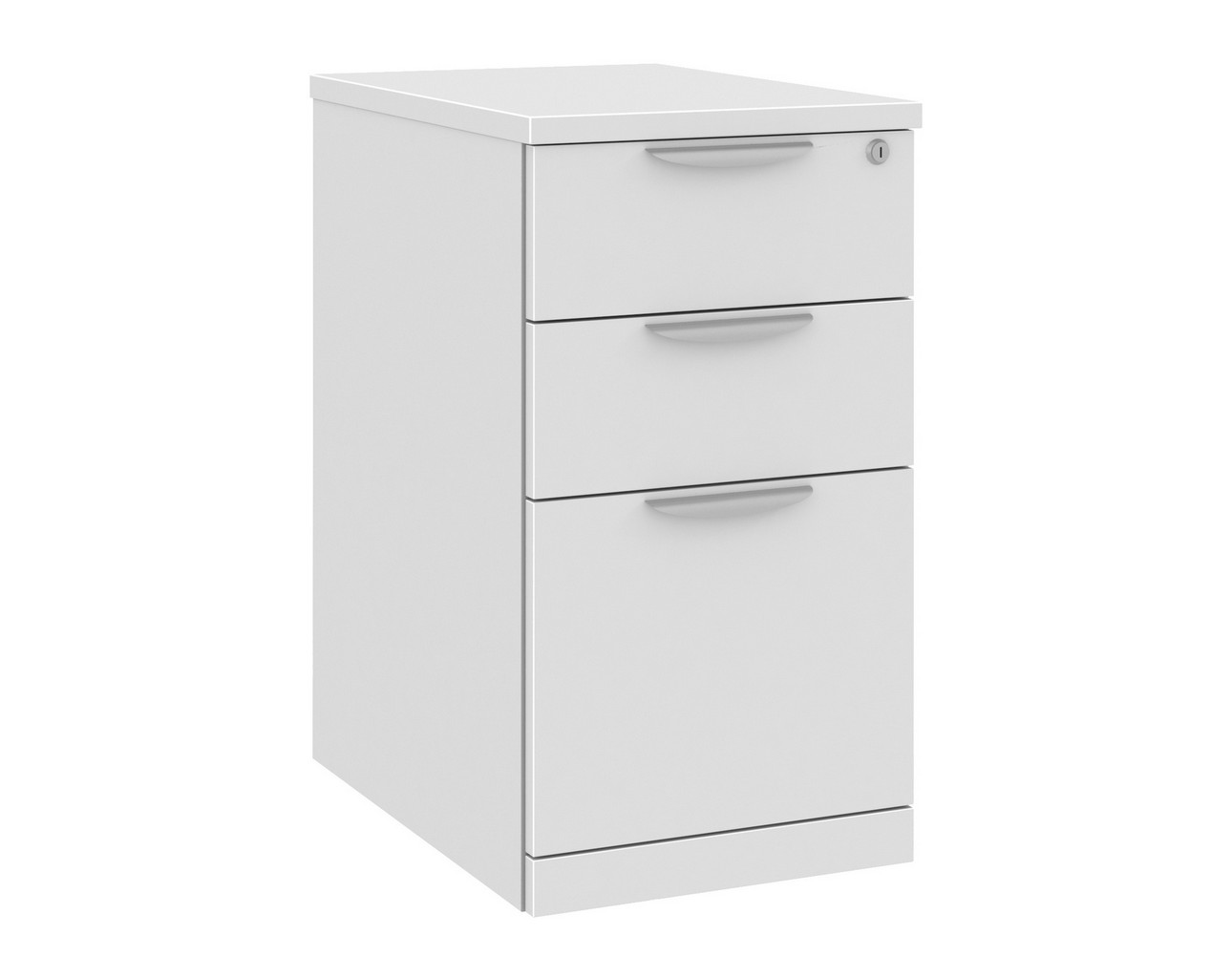 Classic Locking Mobile Pedestals – 3 Drawer in White