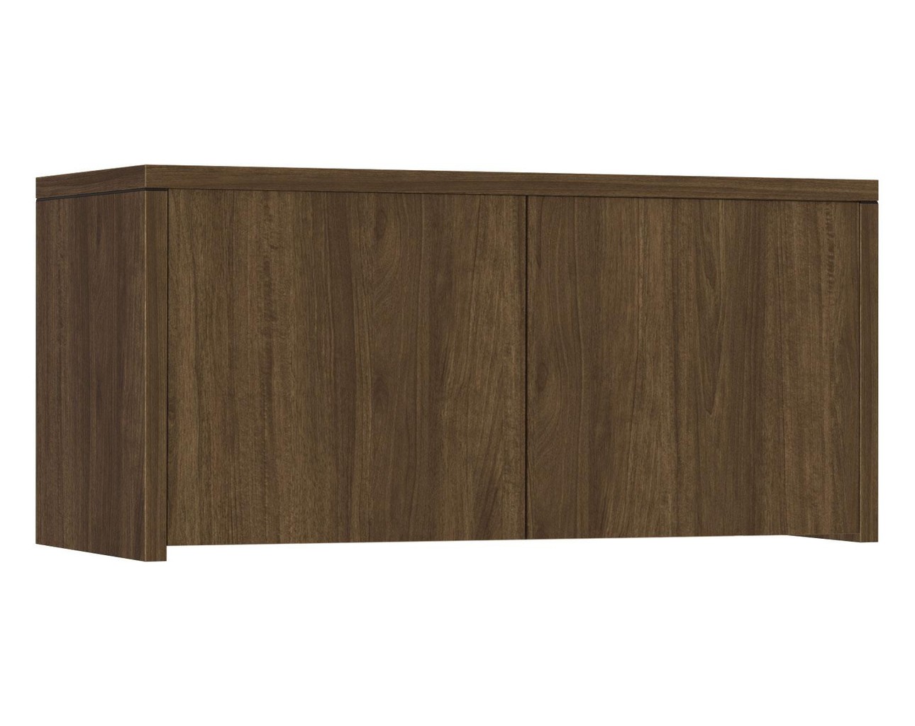 Classic Wall-Mounted Hutch with Laminate Doors in Modern Walnut Finish