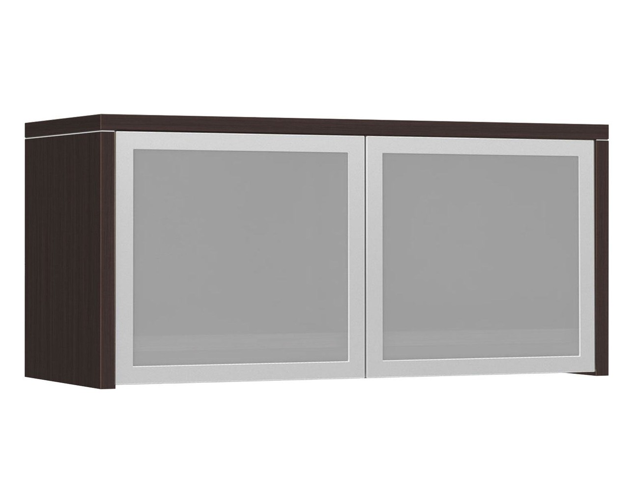 Classic Wall-Mounted Hutch with Glass Doors With Espresso Finish