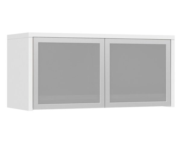 Classic Wall-Mounted Hutch with Glass Doors - White