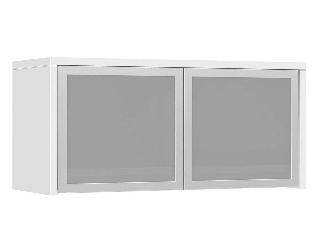 Classic Wall-Mounted Hutch with Glass Doors – White