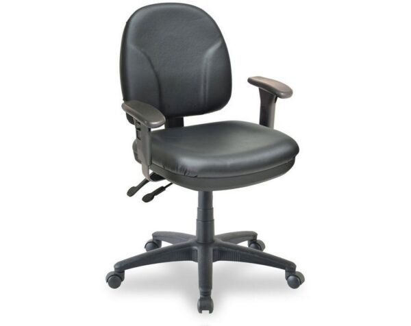 Comformatic Tilt Seat and Back Chair with Arms - Black Antimicrobial Vinyl