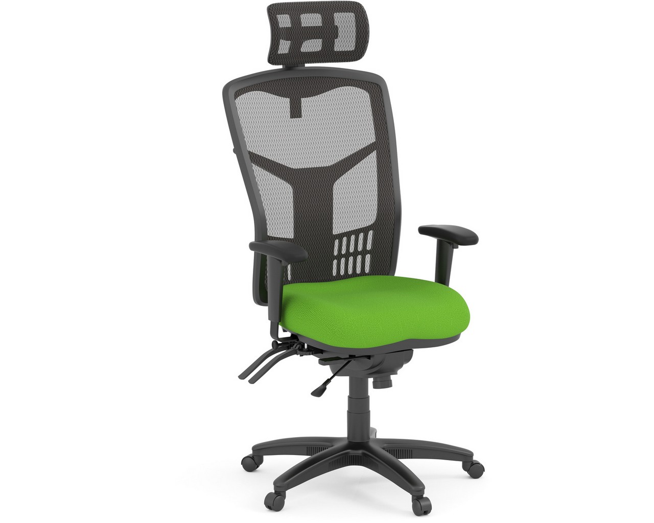 CoolMesh Executive High Back Chair - Green Fabric with Headrest