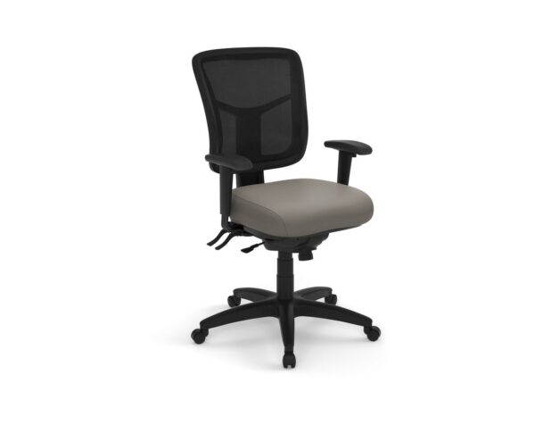 CoolMesh Executive Mid Back Chair - Grey Antimicrobial Vinyl SKU 7754S