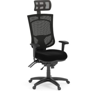 CoolMesh Pro Executive High Back Chair - Black Fabric with Headrest