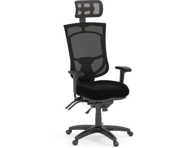 CoolMesh Pro Executive High Back Chair - Black Fabric with Headrest