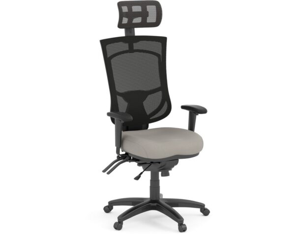 CoolMesh Pro Executive High Back Chair - Grey Antimicrobial Vinyl with Headrest