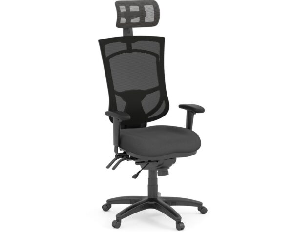 Coolmesh Pro High Back Chair - Grey Fabric with Headrest