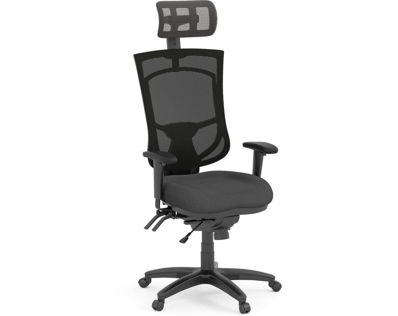 Coolmesh Pro High Back Chair – Grey Fabric with Headrest