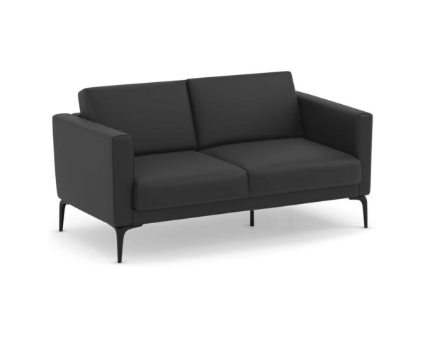 Enzo Love Seat - Black Synthetic Leather 68221