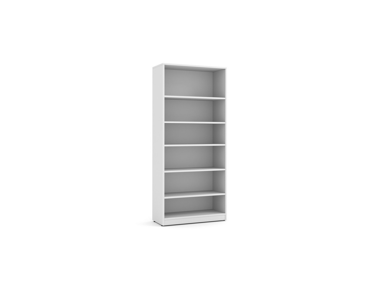 6 Shelf Heavy Duty Bookcase with White Finish
