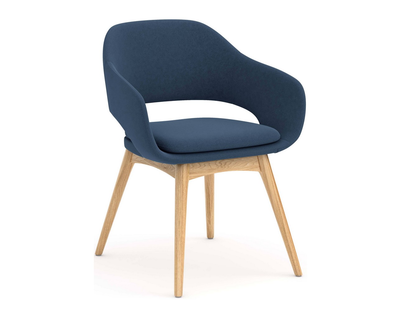 Kona Guest Chair with Natural Wood Base - Blue