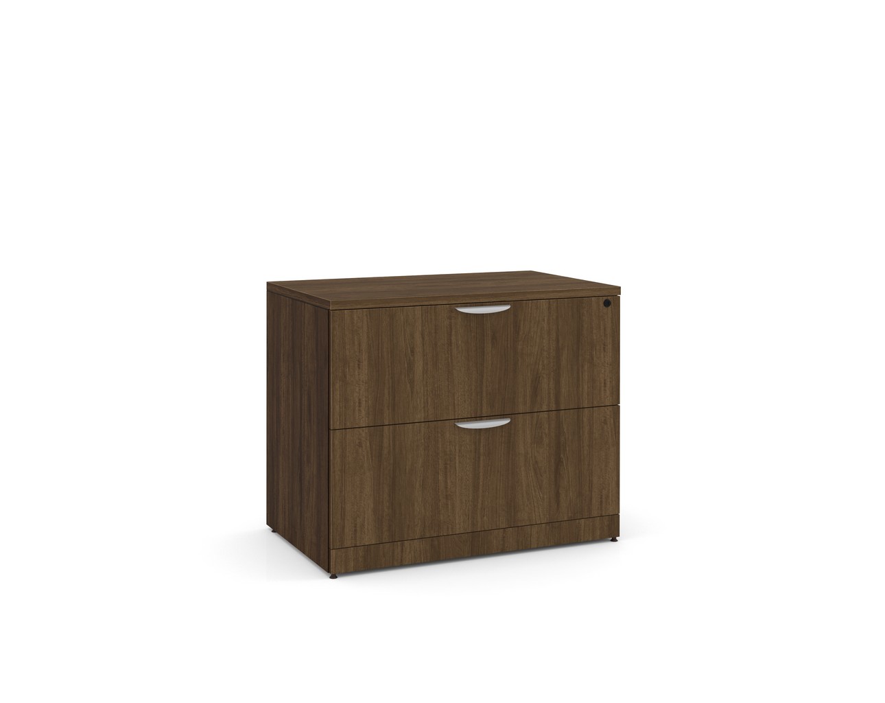 2 Drawer Lateral Filing Cabinet with Modern Walnut Finish