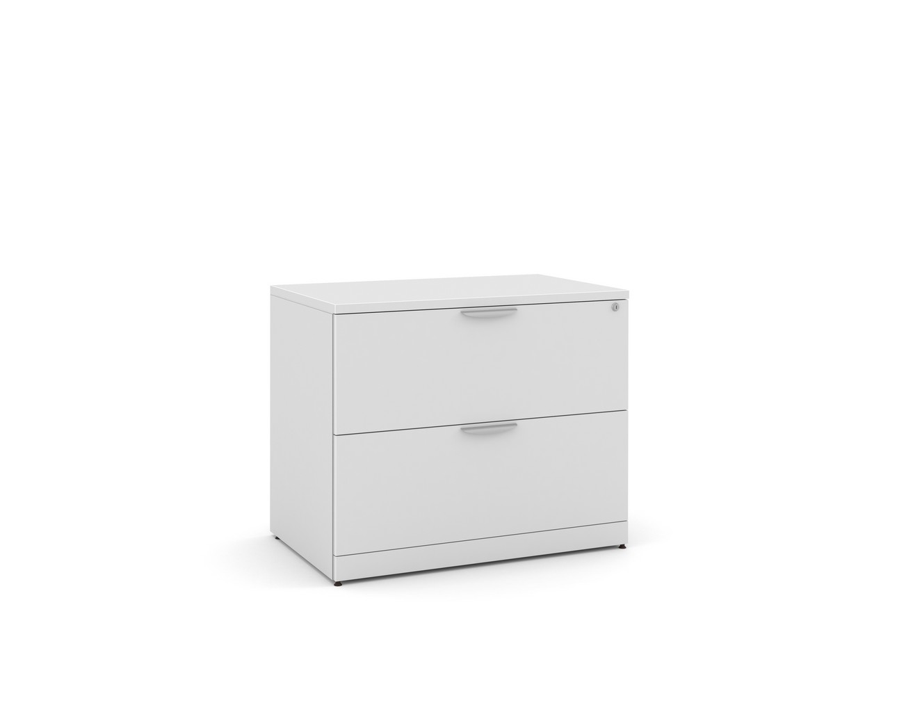 2 Drawer Lateral Filing Cabinet with White Finish