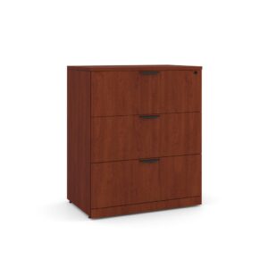 3 Drawer Lateral Filing Cabinet with Cherry Finish