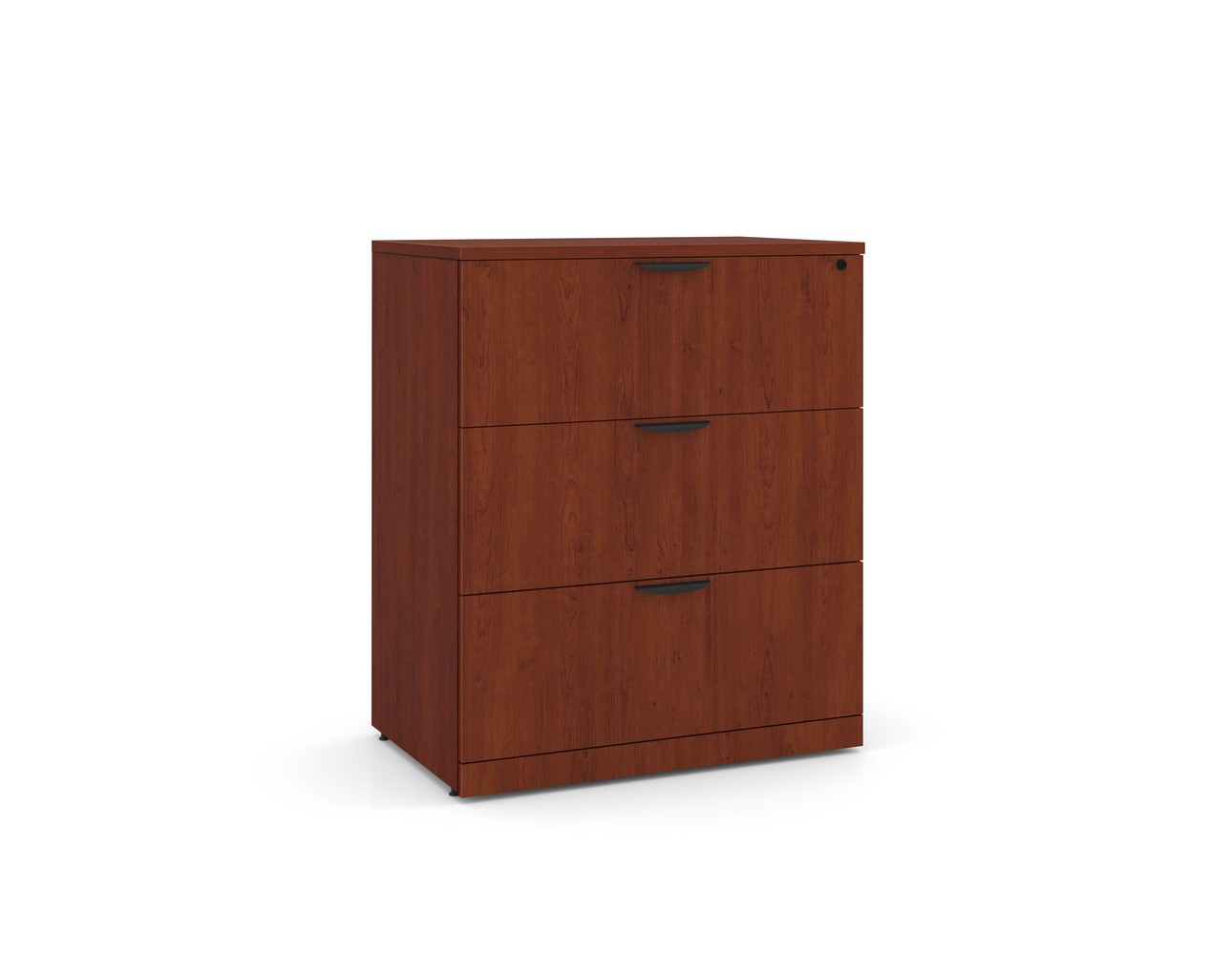 3 Drawer Lateral Filing Cabinet with Cherry Finish